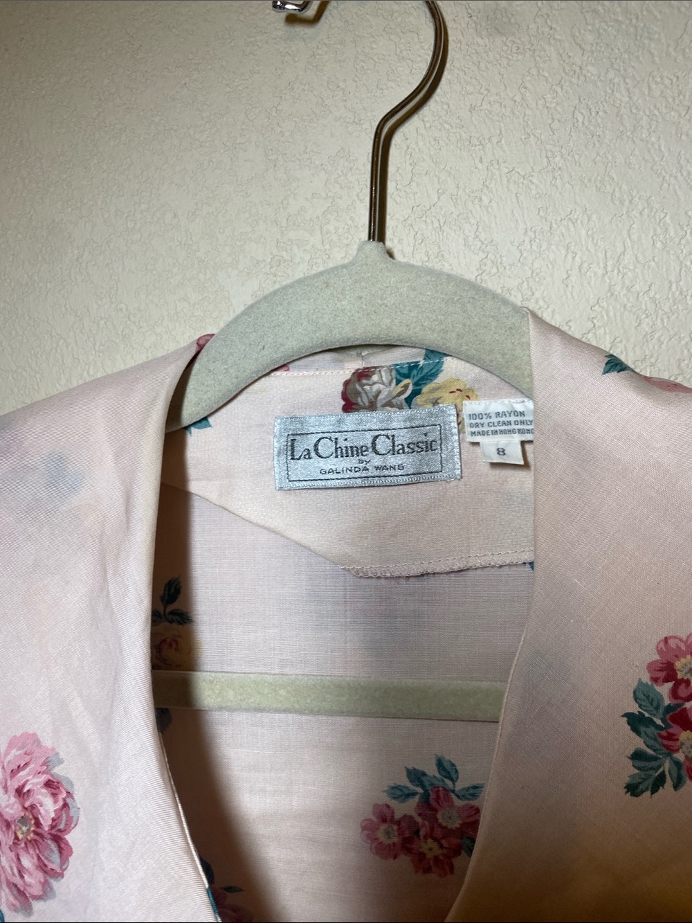 Vintage Classic Floral Pink Rayon Blouse - Picture 2 of 5